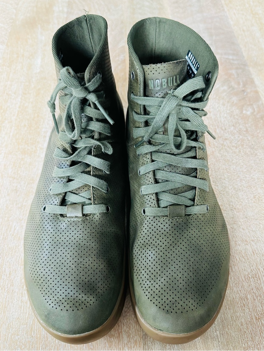 NOBULL Olive LeatherHigh-Top Men's Athletic Training Shoes Men’s 11 Women’s 12.5